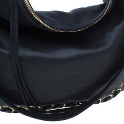 Pre Owned Marc Jacobs Black Leather Laces Nomad Hobo