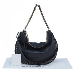 Pre Owned Marc Jacobs Black Leather Laces Nomad Hobo