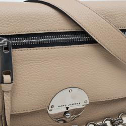 Pre Owned Marc Jacobs Beige Pebbled Leather Small Big Apple Gotham Shoulder Bag