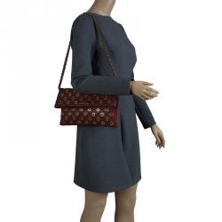 Pre Owned Marc Jacobs Burgundy Leather Sandy Eyelets Shoulder Bag