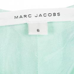 Pre Owned Marc Jacobs Green Floral Printed Crepe High Waist Wide Leg Pants M