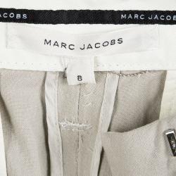 Pre Owned Marc Jacobs Beige Embellished Bird Motif Wide Leg Three Quarter Pants L