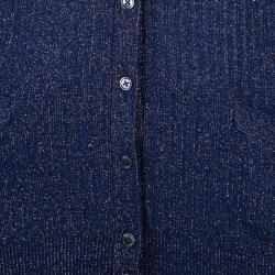 Pre Owned Marc Jacobs Blue Metallic Cardigan M