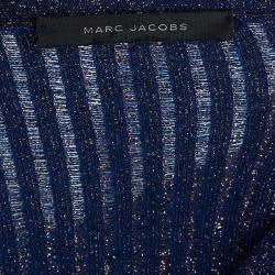Pre Owned Marc Jacobs Blue Metallic Cardigan M