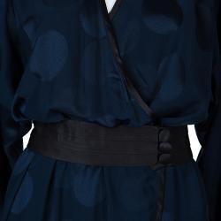 Pre Owned Marc Jacobs Navy Polka Dot Print Dress M