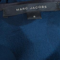 Pre Owned Marc Jacobs Navy Polka Dot Print Dress M