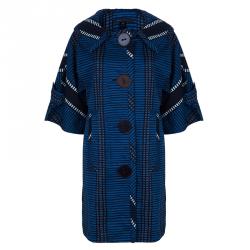 Marc Jacobs Blue Geometric Print Coat S