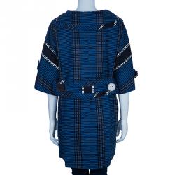 Marc Jacobs Blue Geometric Print Coat S