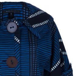 Marc Jacobs Blue Geometric Print Coat S
