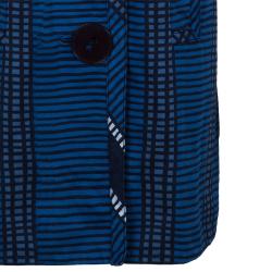 Marc Jacobs Blue Geometric Print Coat S