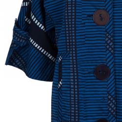 Marc Jacobs Blue Geometric Print Coat S