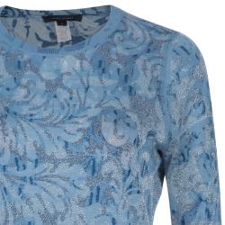 Pre Owned Marc Jacobs Blue Metallic Sweater S