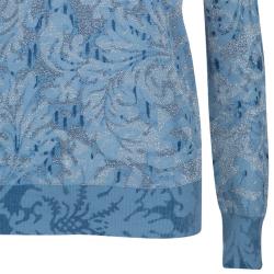 Pre Owned Marc Jacobs Blue Metallic Sweater S