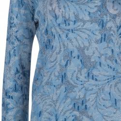Pre Owned Marc Jacobs Blue Metallic Sweater S