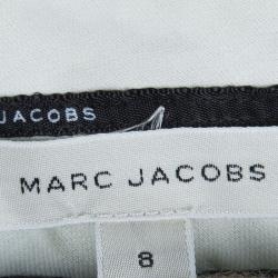 Pre Owned Marc Jacobs Grey Wool Wide Leg Belted Trousers M