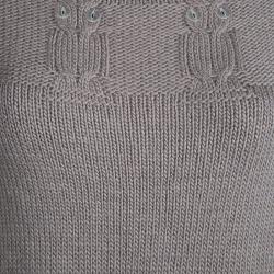 Pre Owned Marc Jacobs Grey Cable Knit Owl Pattern Sweater M