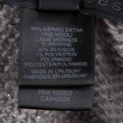 Pre Owned Marc Jacobs Grey Cable Knit Owl Pattern Sweater M