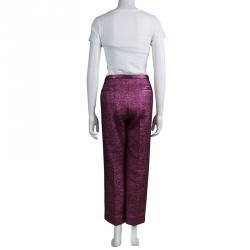 Pre Owned Marc Jacobs Metallic Pink Wool Trousers XL