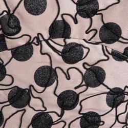 Pre Owned Marc Jacobs Pink Polka Dot Lace Pocket Detail Strapless Dress S