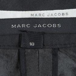 Pre Owned Marc Jacobs Dark Grey Silk Wide Leg Ankle Length Trousers L
