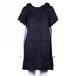 Pre Owned Marc Jacobs Black Ruffle Neck Dress M