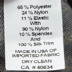 Pre Owned Marc Jacobs Grey Embossed Floral Lurex  Jacquard Knit Sleeveless Dress S