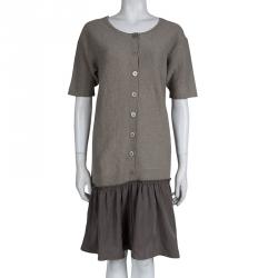 Pre Owned Marc Jacobs Grey Short Sleeve Sweater Dress M