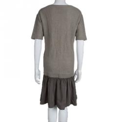 Pre Owned Marc Jacobs Grey Short Sleeve Sweater Dress M