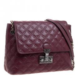 Pre Owned Marc Jacobs Burgundy Quilted Leather Baroque Shoulder Bag