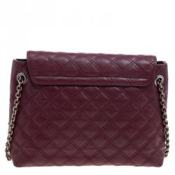 Pre Owned Marc Jacobs Burgundy Quilted Leather Baroque Shoulder Bag