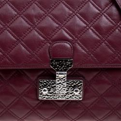 Pre Owned Marc Jacobs Burgundy Quilted Leather Baroque Shoulder Bag