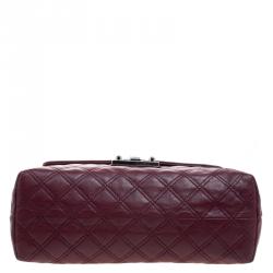 Pre Owned Marc Jacobs Burgundy Quilted Leather Baroque Shoulder Bag