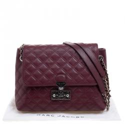 Pre Owned Marc Jacobs Burgundy Quilted Leather Baroque Shoulder Bag
