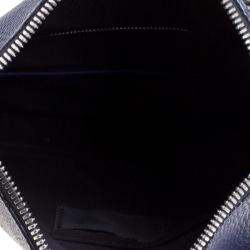 Pre Owned Marc Jacobs Navy Blue Leather Mini Maverick Foldover Crossbody Bag