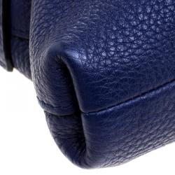 Pre Owned Marc Jacobs Navy Blue Leather Mini Maverick Foldover Crossbody Bag