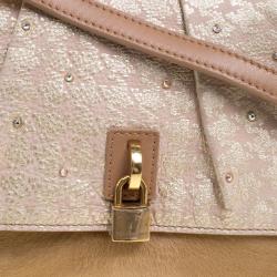 Pre Owned Marc Jacobs Light Brown Calfhair Crystal Embellished Shoulder Bag