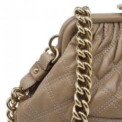 Pre Owned Marc Jacobs Nude Quilted Leather Little Stam Shoulder Bag