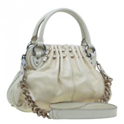 Pre Owned Marc Jacobs White Leather Snake Embossed Cecilia Shoulder Bag