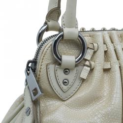 Pre Owned Marc Jacobs White Leather Snake Embossed Cecilia Shoulder Bag