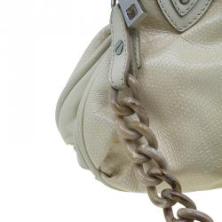 Pre Owned Marc Jacobs White Leather Snake Embossed Cecilia Shoulder Bag