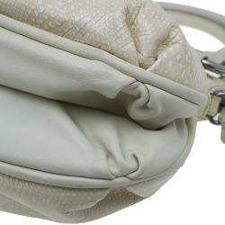Pre Owned Marc Jacobs White Leather Snake Embossed Cecilia Shoulder Bag