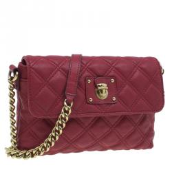 Pre Owned Marc Jacobs Red Quilted Leather Crossbody Bag
