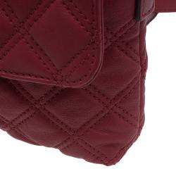Pre Owned Marc Jacobs Red Quilted Leather Crossbody Bag