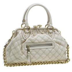 Pre Owned Marc Jacobs Beige Quilted Leather Stam Shoulder Bag