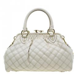 Pre Owned Marc Jacobs Beige Quilted Leather Stam Shoulder Bag