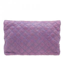 Pre Owned Marc Jacobs Purple/Orange Quilted Leather Oversized Pochette 