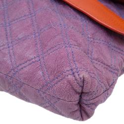 Pre Owned Marc Jacobs Purple/Orange Quilted Leather Oversized Pochette 