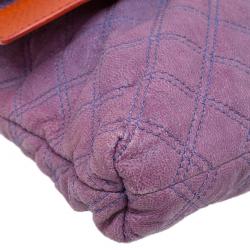 Pre Owned Marc Jacobs Purple/Orange Quilted Leather Oversized Pochette 