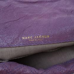 Pre Owned Marc Jacobs Purple/Orange Quilted Leather Oversized Pochette 