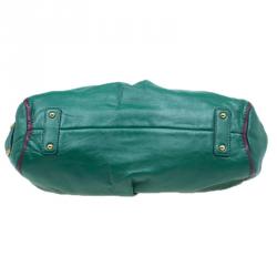 Pre Owned Marc Jacobs Green Leather Safety Pin Stam Satchel